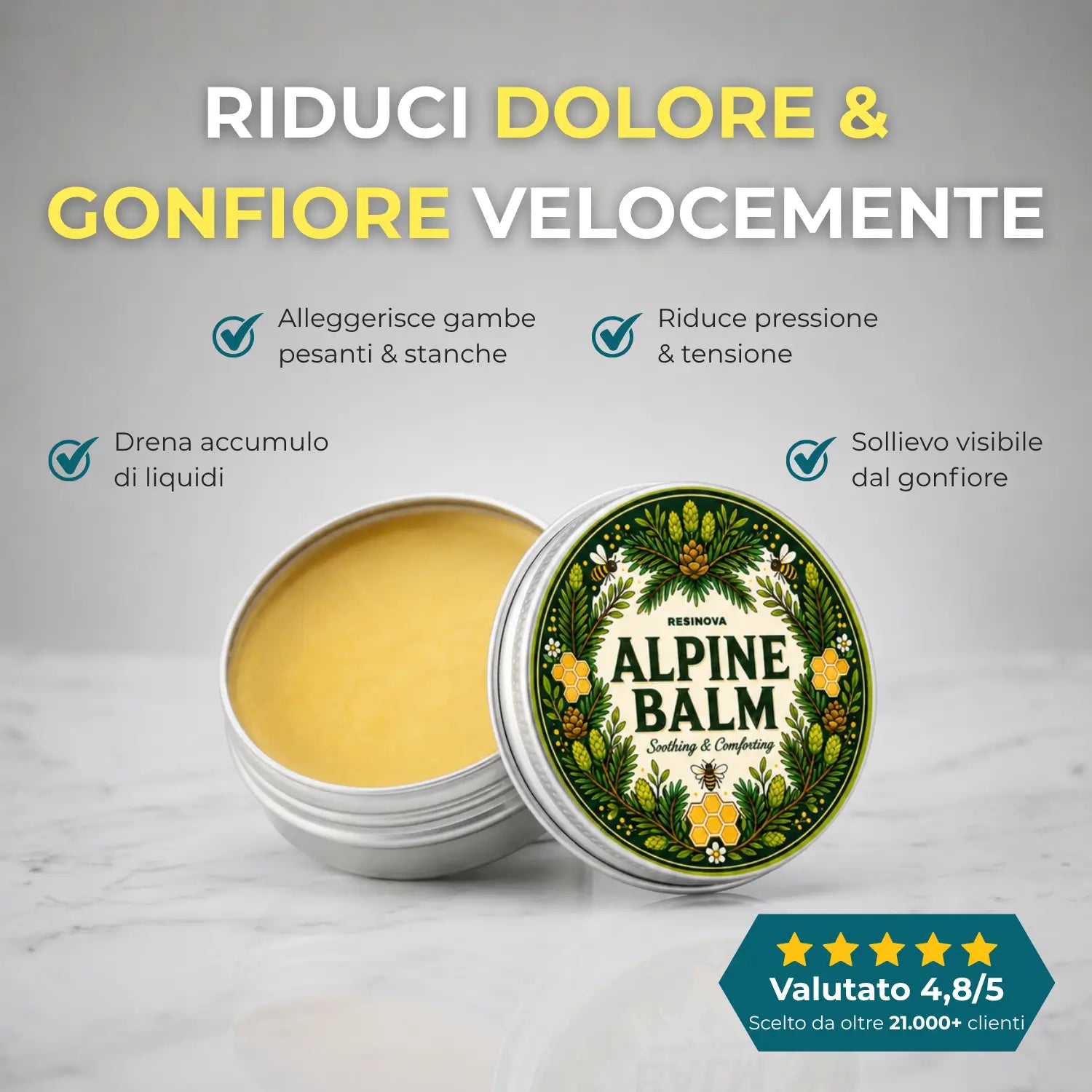 Il Balsamo Resinova™ — Formula alla Resina Alpina