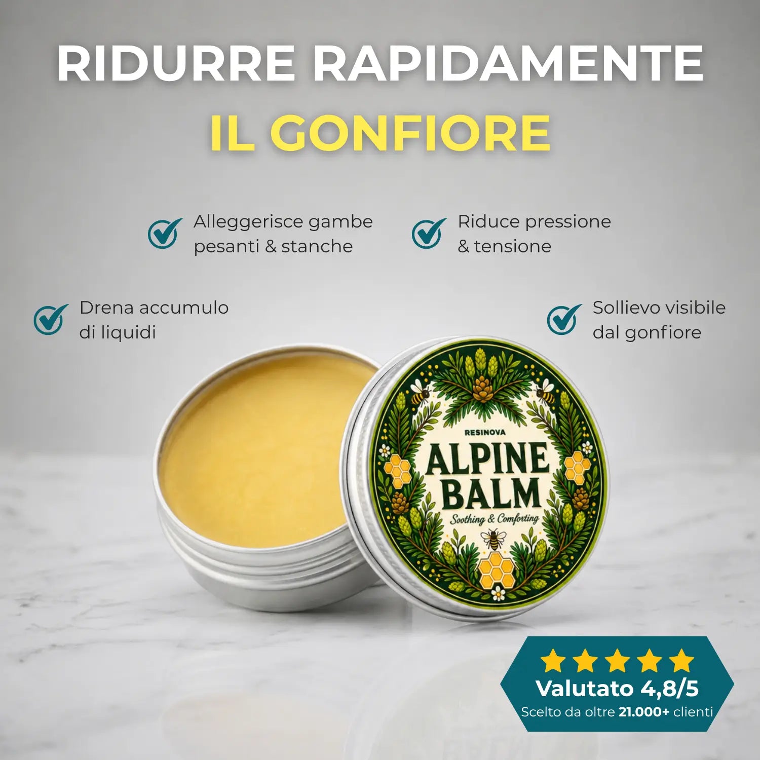 Il Balsamo Resinova™ — Formula alla Resina Alpina